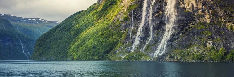 Alu-Dibond Bild 150x50cm groß Wasserfall Seven Sisters