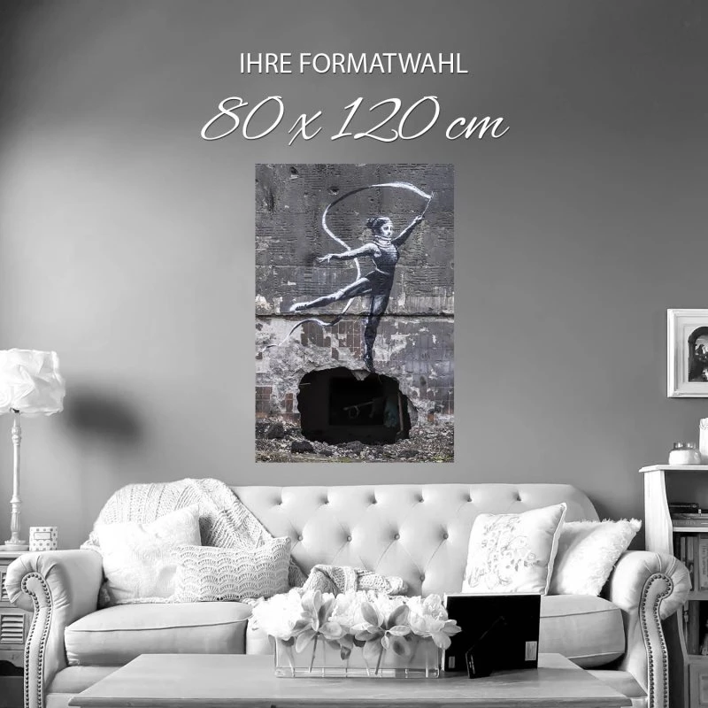 Poster 80x120cm Hochformat, Banksy Ukraine Ballerina 2