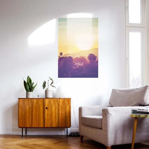 WandPoster Skyline Los Angeles sunset, 50x50cm