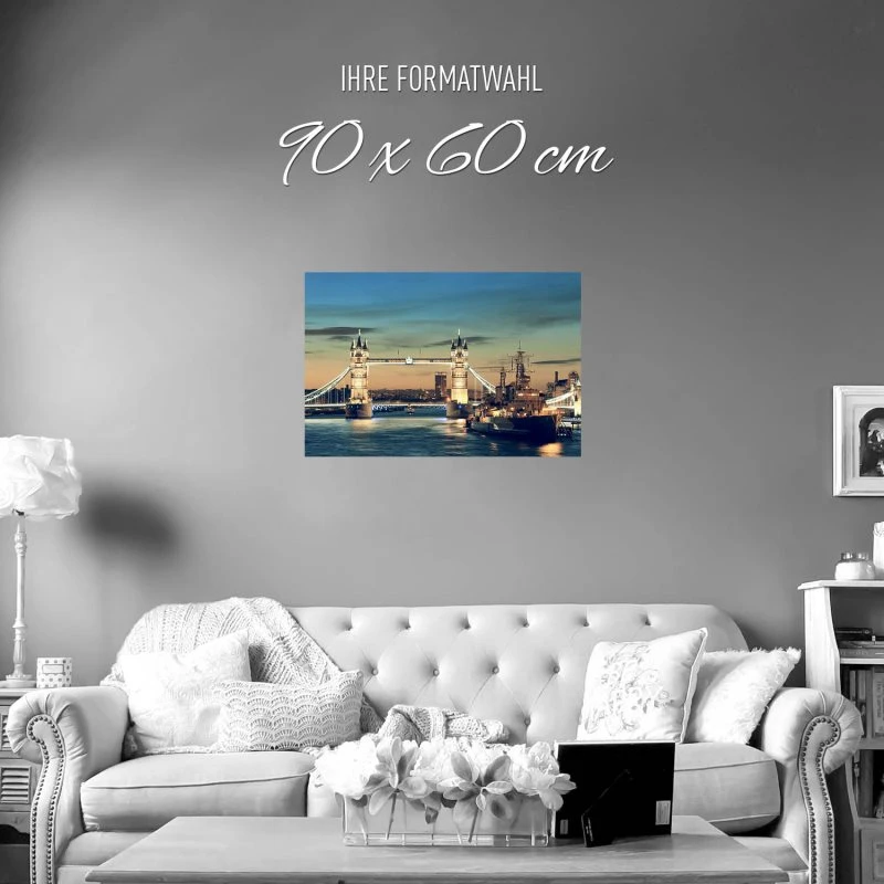 Poster 90x60cm groß, Flüsse & Seen London Themse Tower Bridge