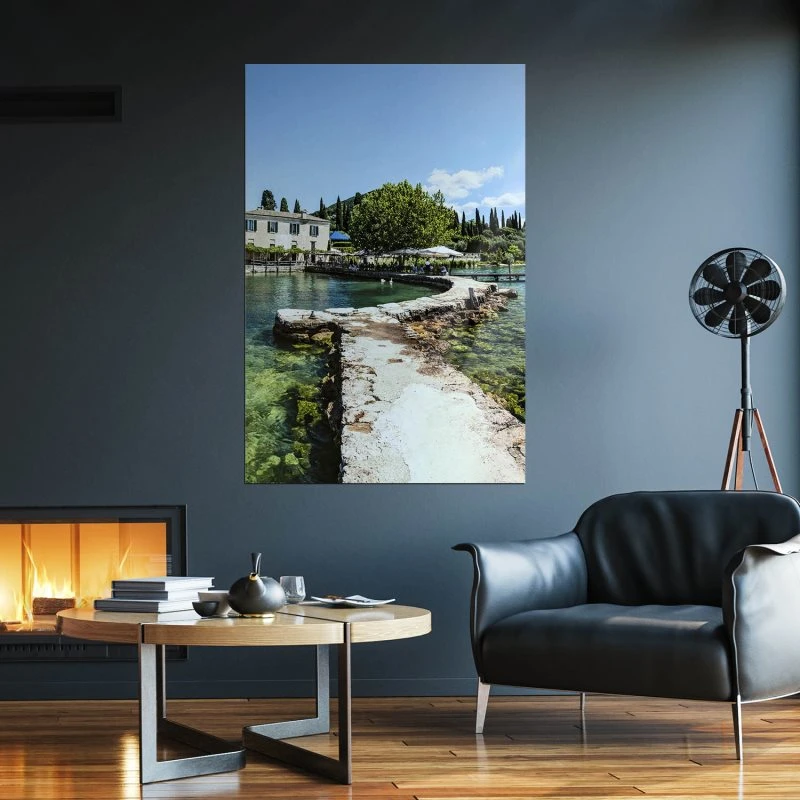 Poster 40x60cm im Hochformat, Punta San Vigilio, Gardasee Strand & Meer