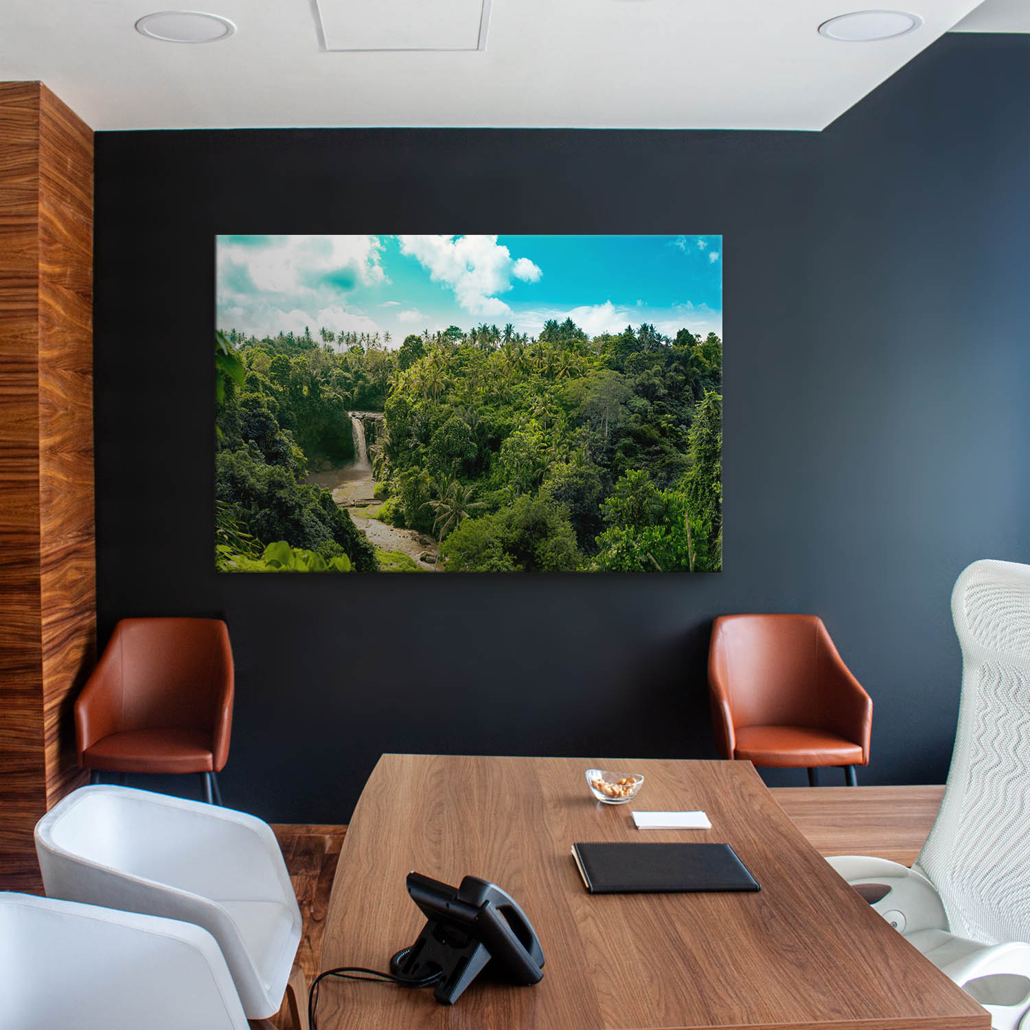 Leinwandbild 120x60cm Dschungel, Wasserfallpanorama