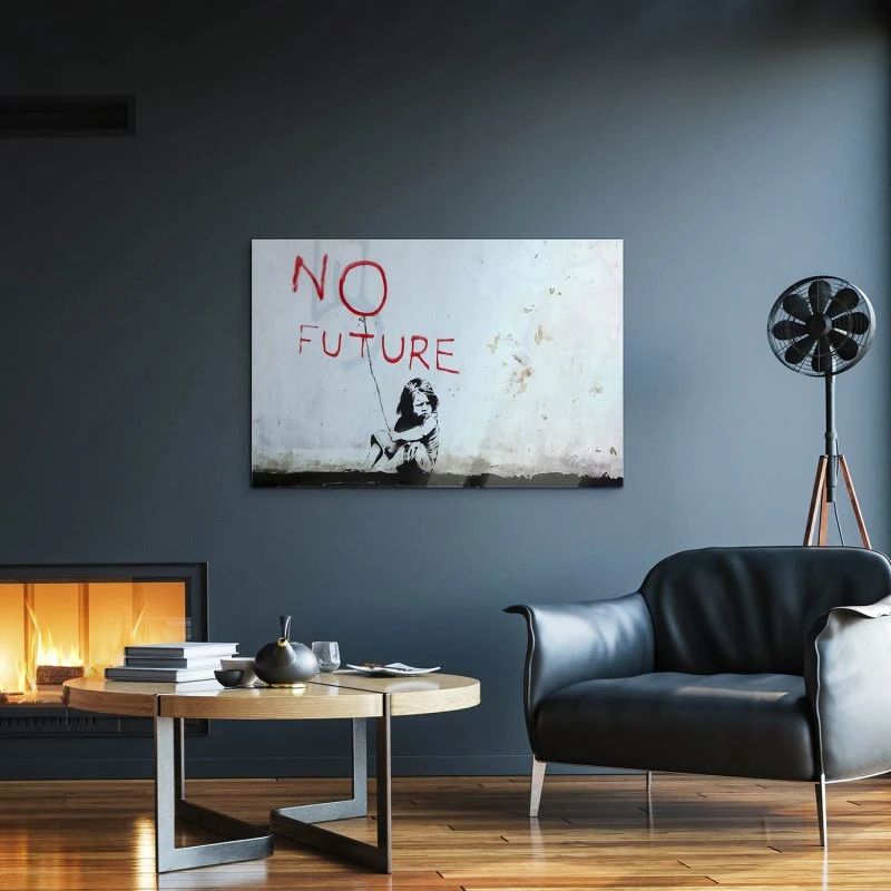 Banksy Art No Future als Acrylglas Bild 120x60cm