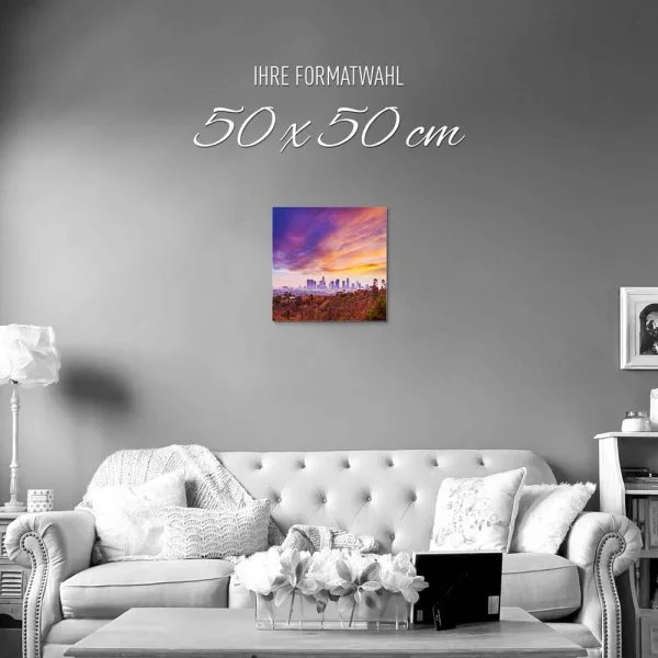 Skyline Los Angeles hills als Alu-Dibond Bild 50x50cm