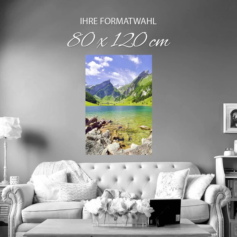 Poster 80x120cm Hochformat, Berge & Gebirge Seealpsee Alpen