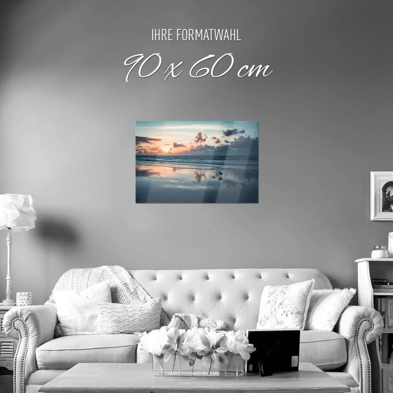 WandPoster 90x60cm Sonnenuntergang Nordsee, Strand & Meer