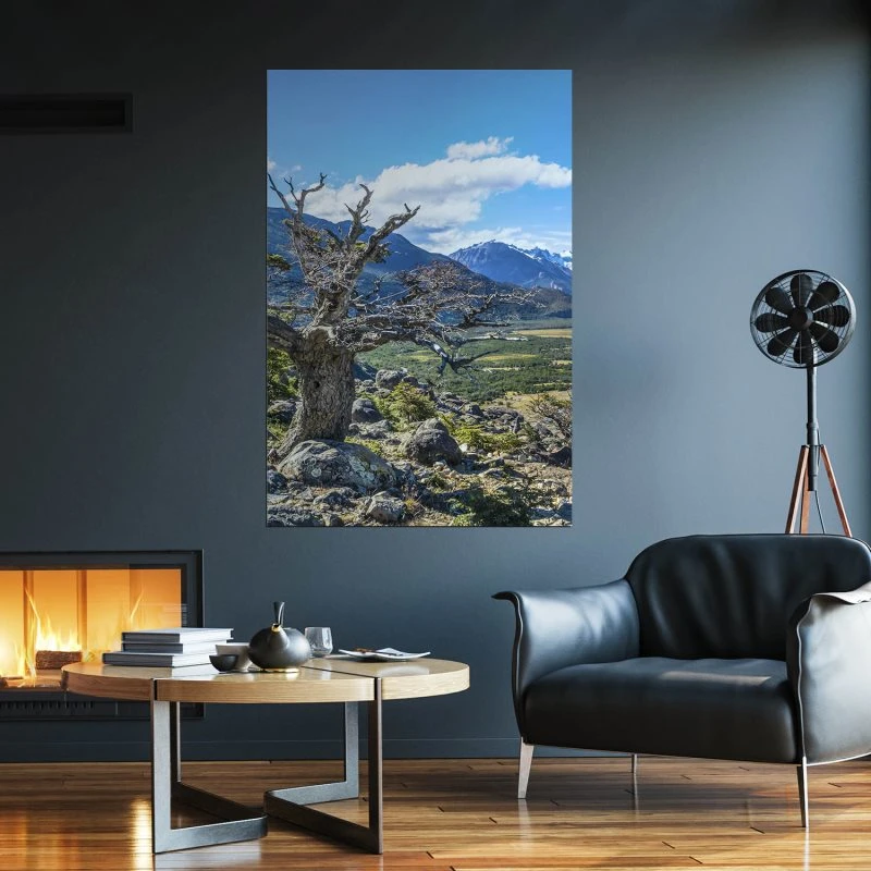 Poster 40x60cm im Hochformat, Patagonien Flüsse Berge & Gebirge