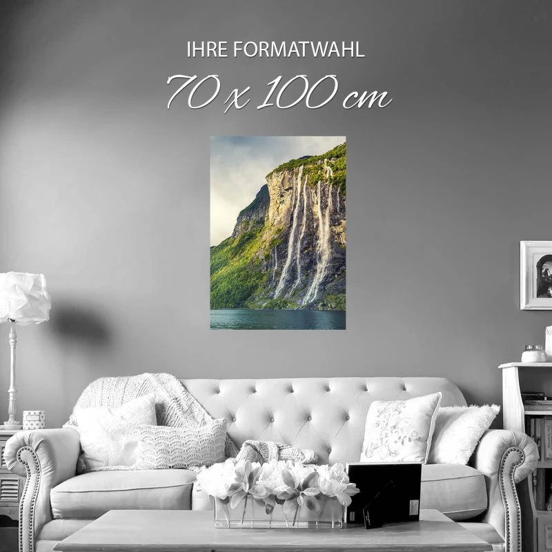 Poster Seven Sisters Wasserfall, 70x100cm groß