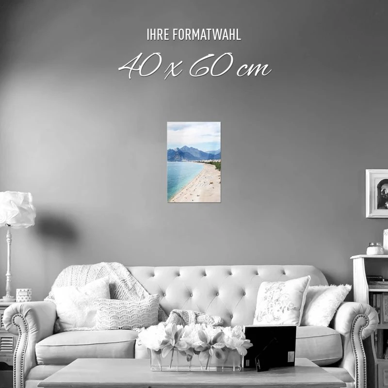 Poster 40x60cm im Hochformat, Türkei Antalya Strand Berge & Gebirge