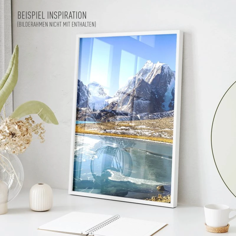 Poster 40x60cm im Hochformat, Himalaya Gurudongmar See Berge & Gebirge