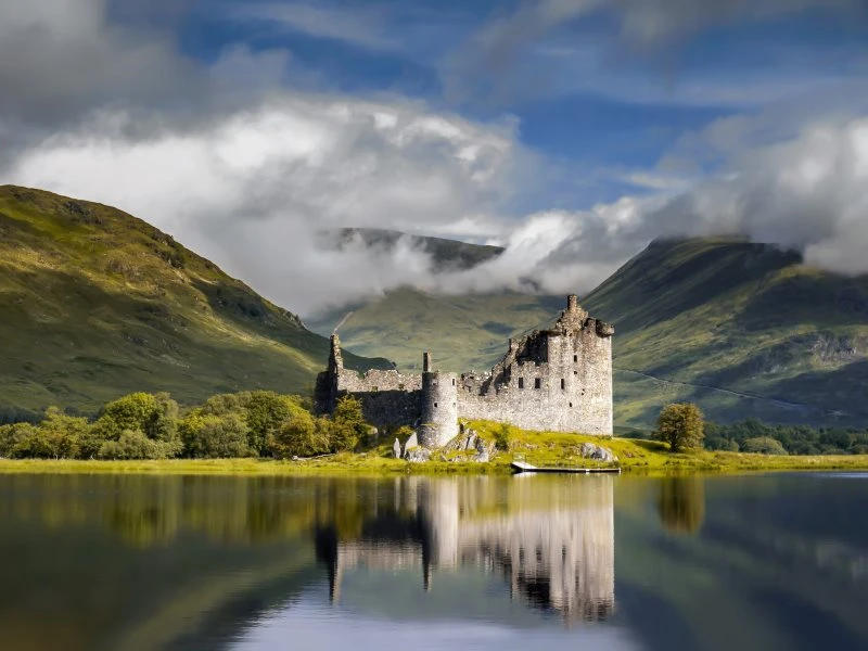200x150cm großes Alu-Dibond Bild, Berge & Gebirge Kilchurn Castle Schottland