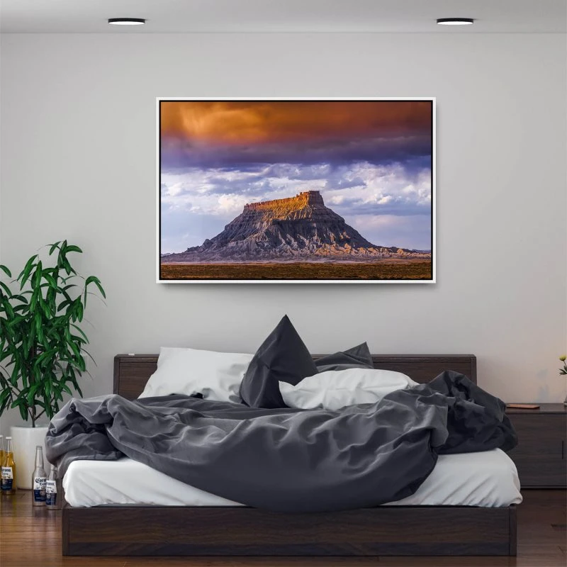 Berge & Gebirge factory butte USA im weißen Bilderrahmen, 160x120cm