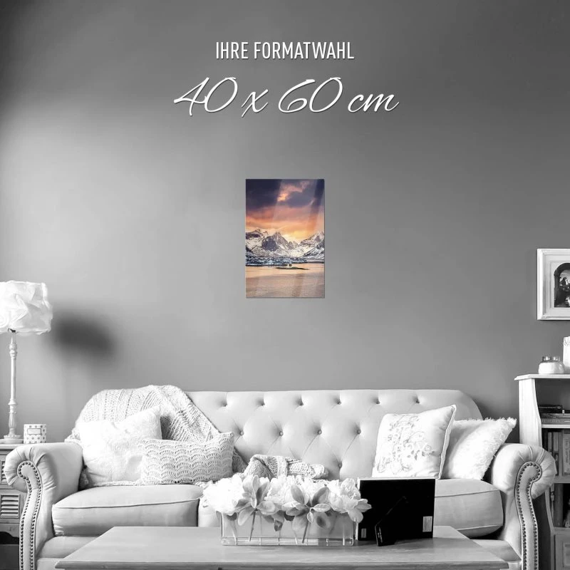 Poster 40x60cm im Hochformat, Winter in Norwegen Berge & Gebirge