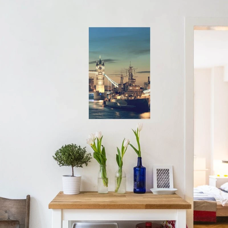 Poster London Themse Tower Bridge Flüsse & Seen, 70x100cm groß