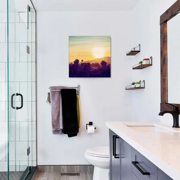 Skyline Los Angeles sunset als Alu-Dibond Bild 90x60cm