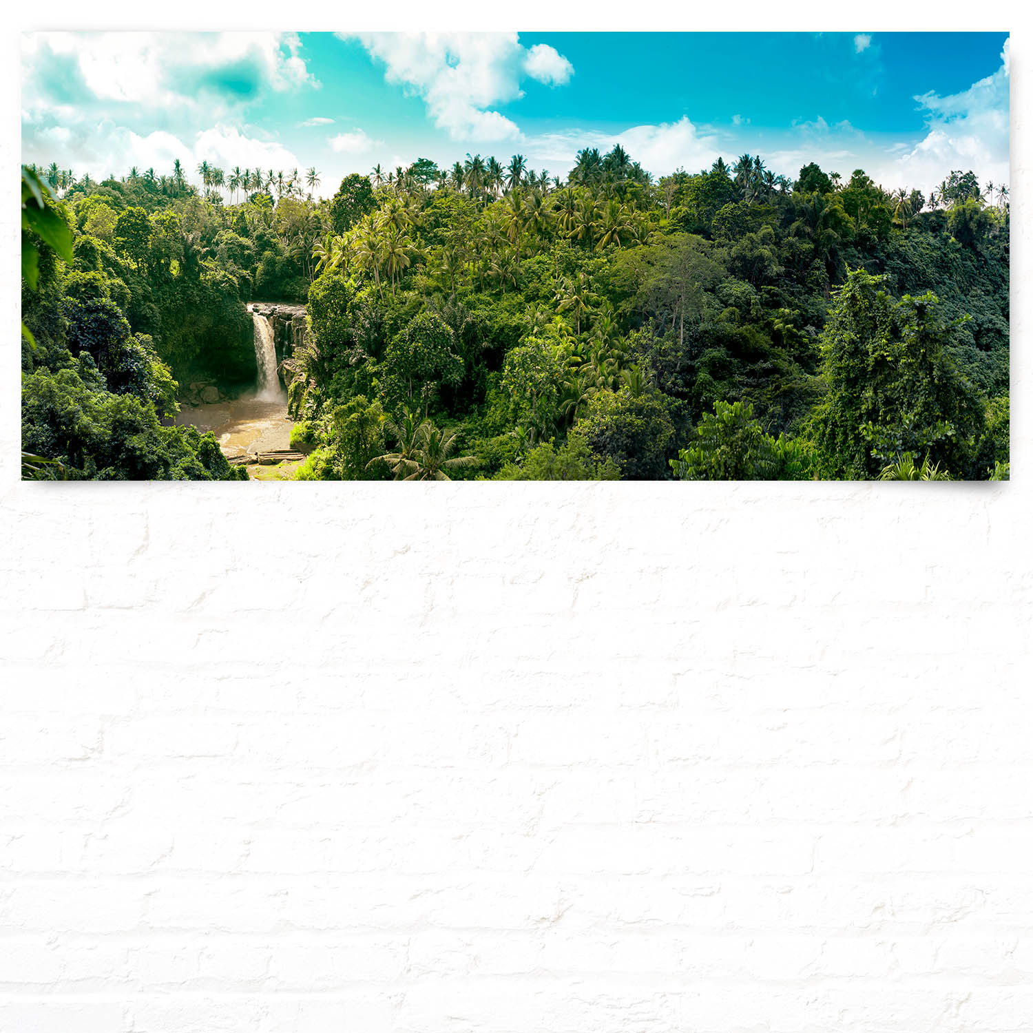 Dschungel Wasserfallpanorama als Poster 110x50cm