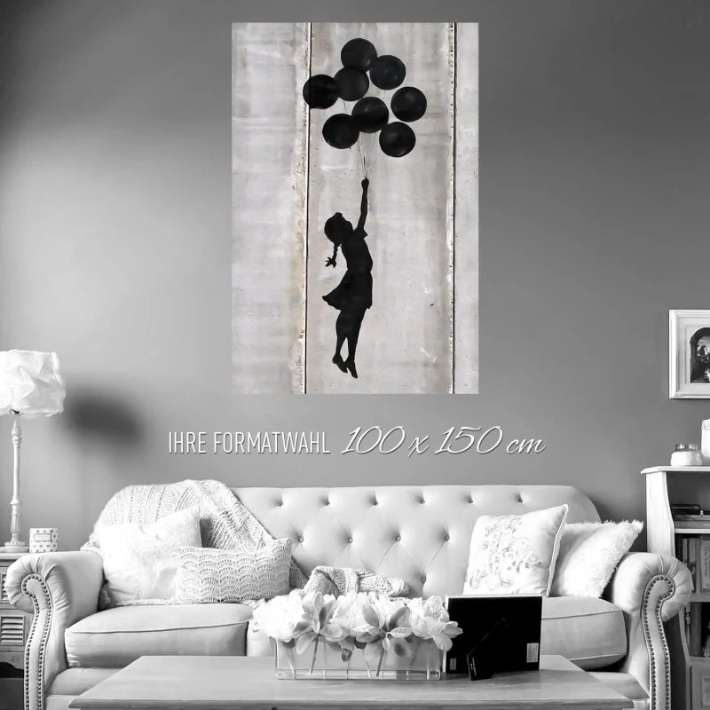 Banksy Girl with ballons Poster XXL 100x150cm im Hochformat
