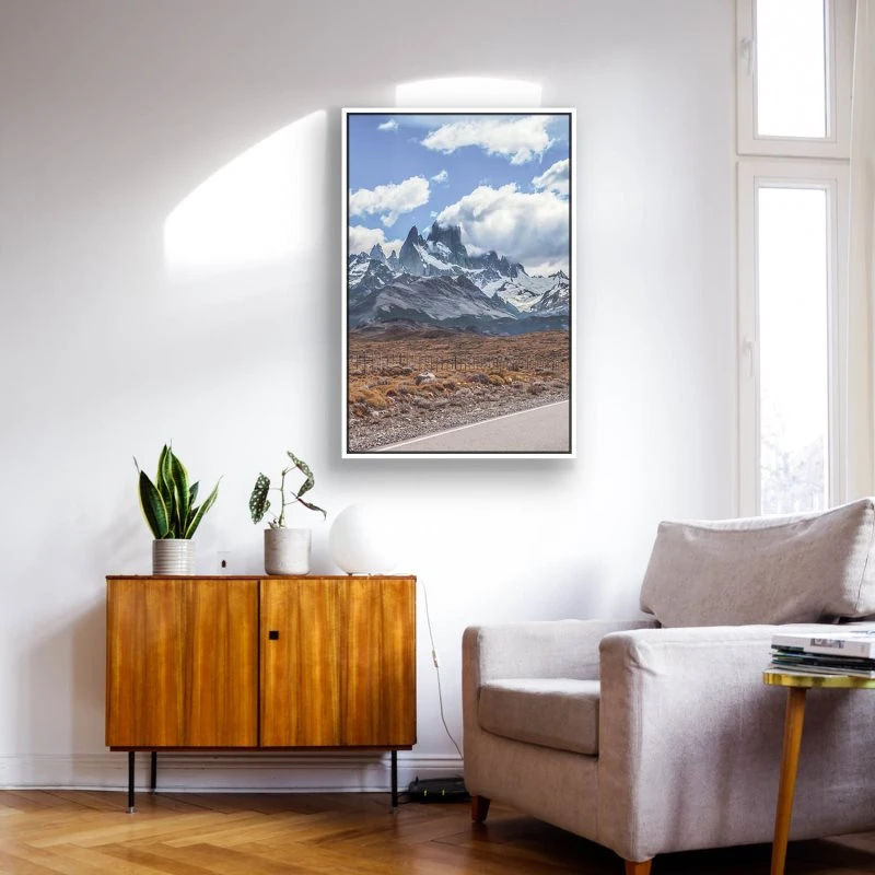 Berge & Gebirge im Hochformat 100x150cm Fitz Roy mit weißen Bilderrahmen