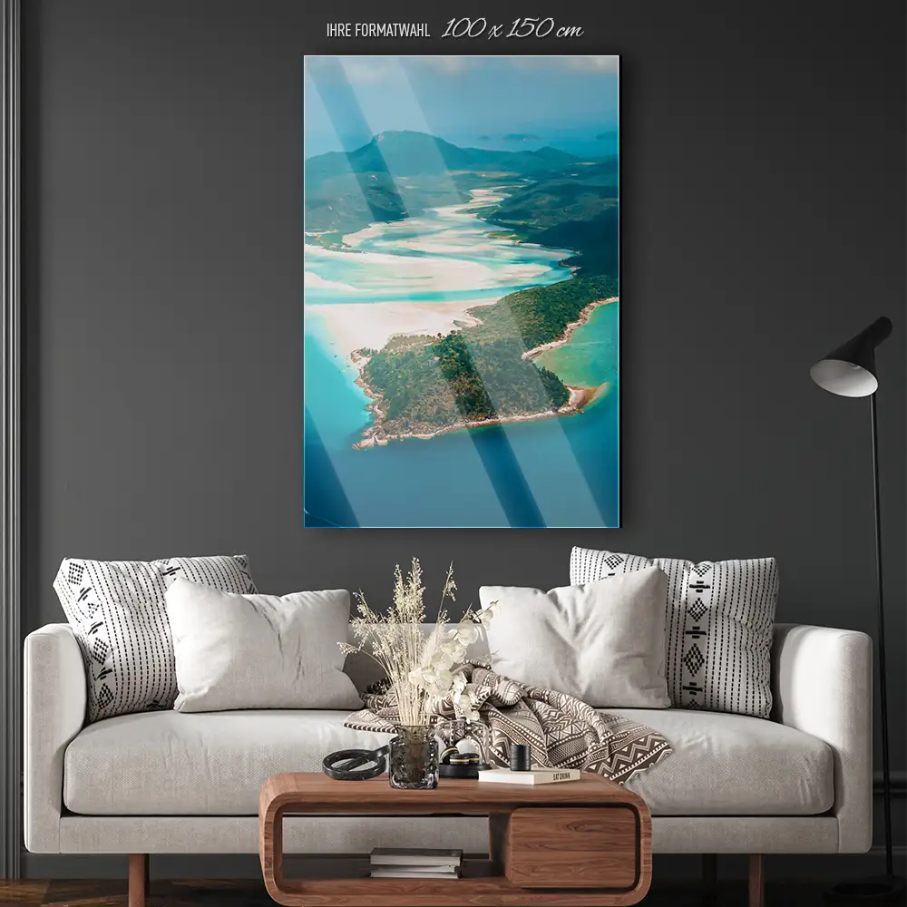 Strand & Meer im XXL Hochformat, Panorama Australien als Acrylglasbild 100x150cm