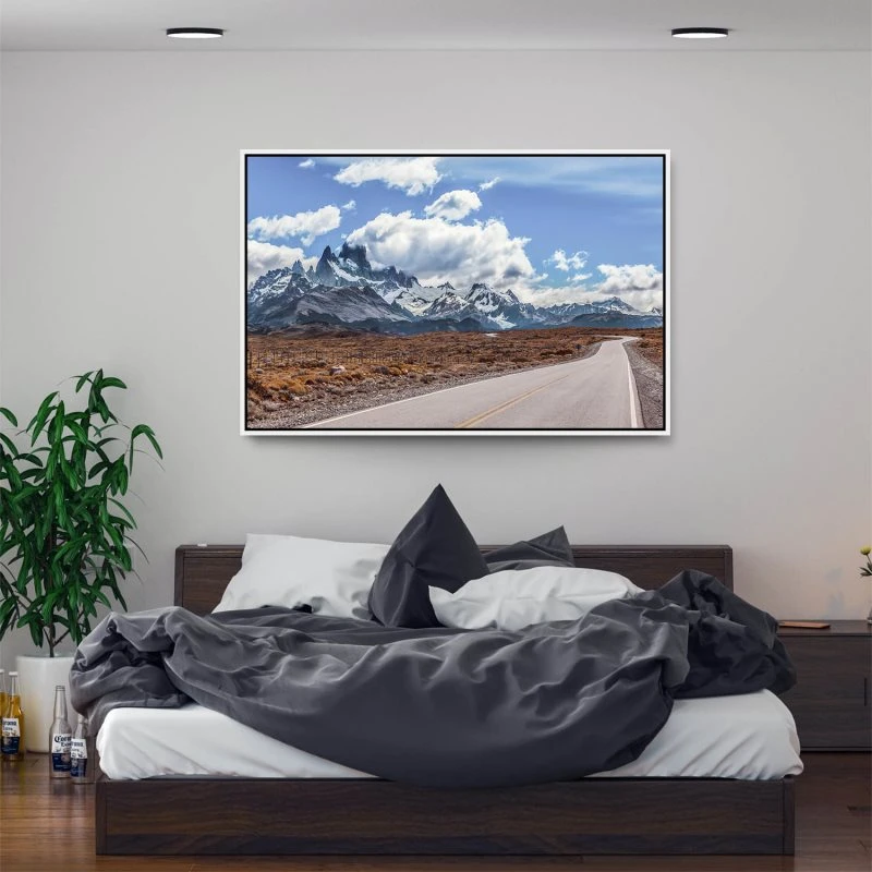 Berge & Gebirge Fitz Roy im weißen Bilderrahmen, 160x120cm
