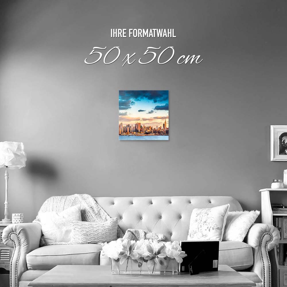 Skyline Panorama von New York als Acrylglas Bild 50x50cm