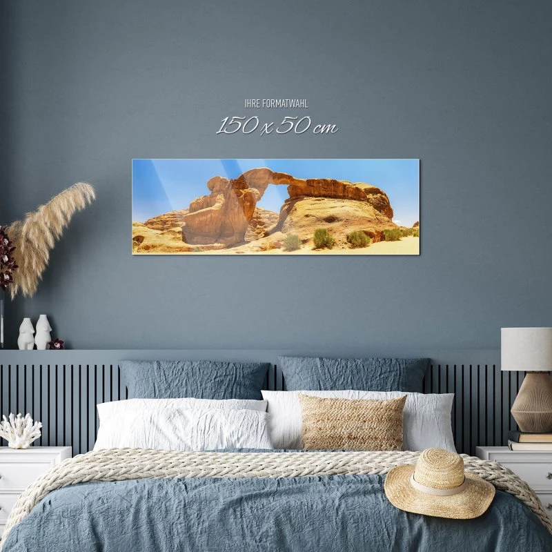 Berge & Gebirge Wadi Rum Wüste als Acrylglasverbund Bild 150x50cm