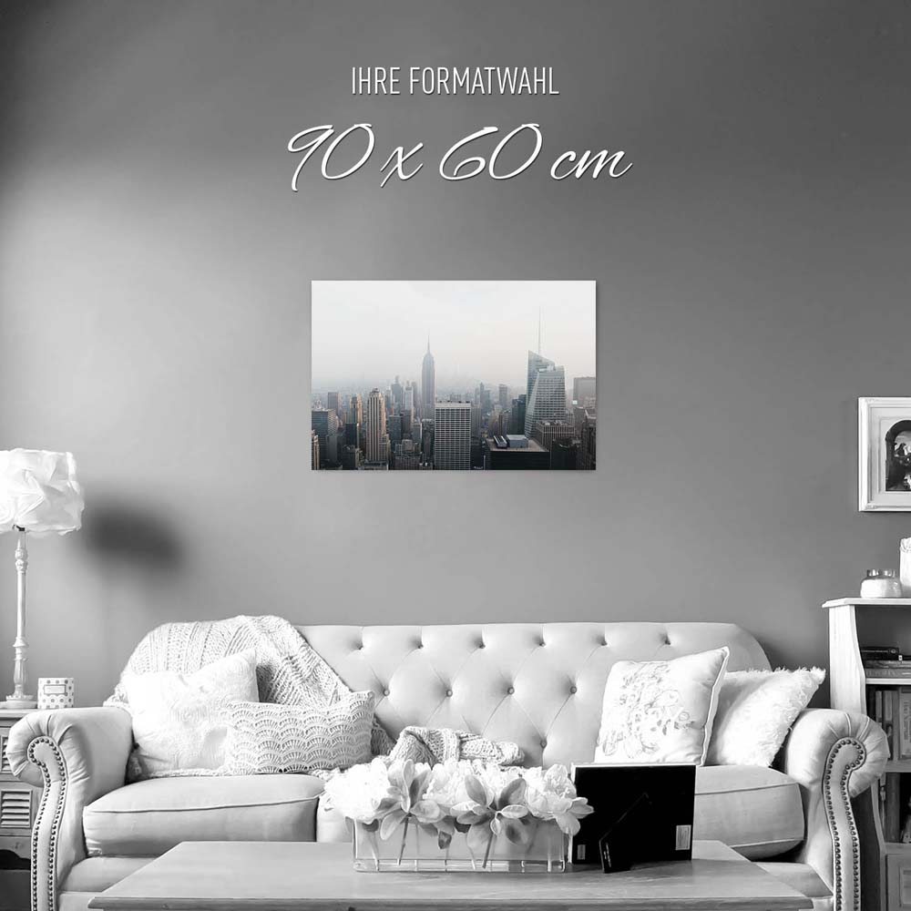 Poster 90x60cm groß, Skyline New York im Smog