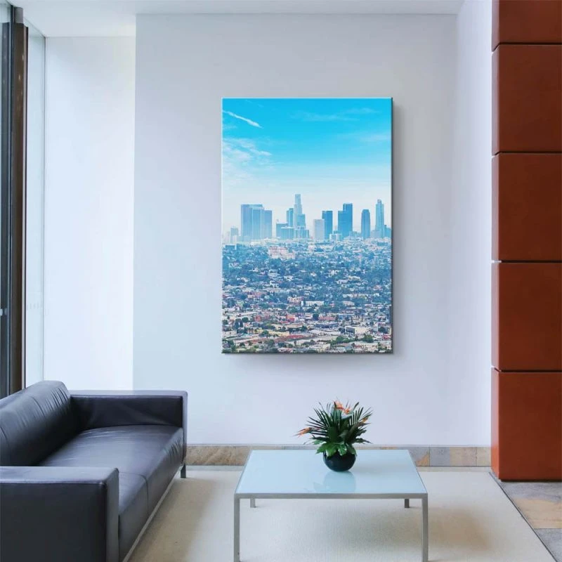 Keilrahmenbild Hochformat, Skyline, Los Angeles Panorama 60x90cm groß