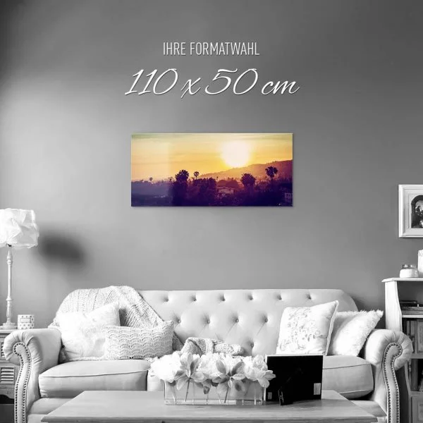 Skyline Los Angeles sunset als Acrylglasverbund Bild 110x50cm