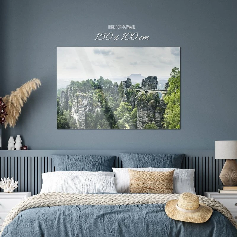 Berge & Gebirge Bastei Sächsische Schweiz  als Acrylglasverbund Bild 150x100cm