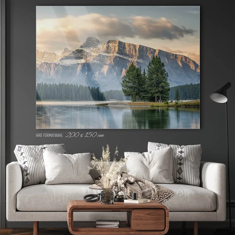 200x150cm großes Acrylglasbild, Berge & Gebirge Kanada Mount Rundle
