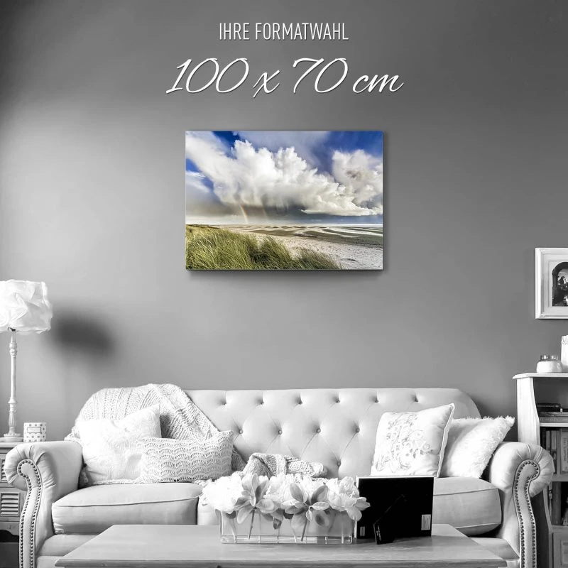 Alu-Dibond Bild Wattenmeer Nordsee, Strand & Meer, 100x70cm groß