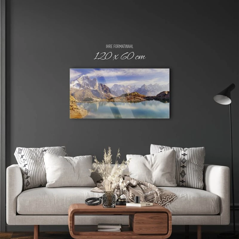 Berge & Gebirge Crystal Lakes Franz. Alpen als Acrylglas Bild 120x60cm