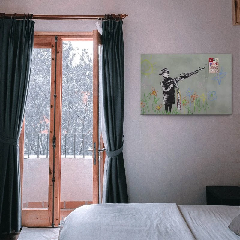 Leinwandbild Child Soldier, Banksy Art 90x60cm