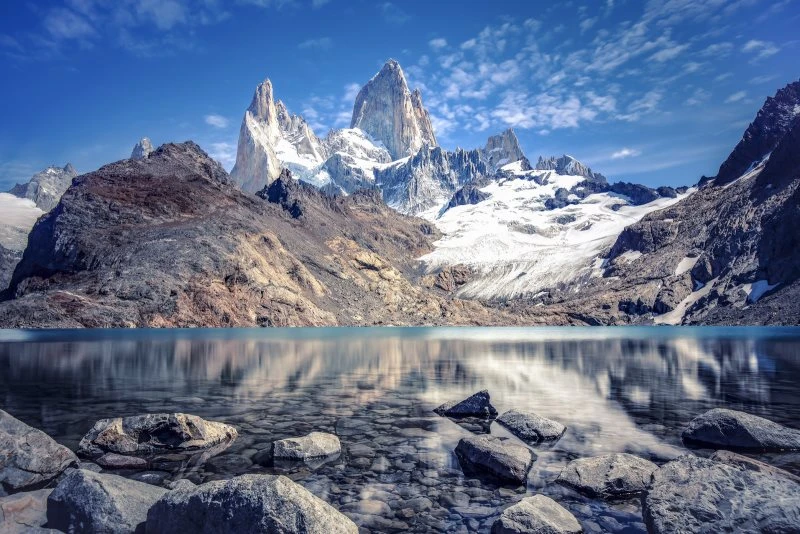 Berge & Gebirge Fitz Roy und  Cerro Torre als Keilrahmenbild 120x80cm