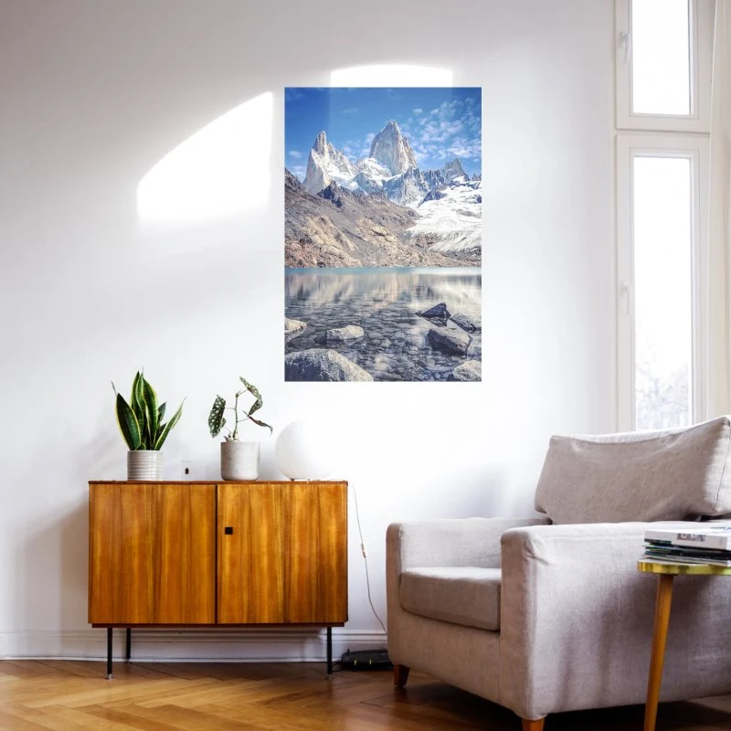 80x120cm großes WandPoster Hochformat, Berge & Gebirge Fitz Roy und  Cerro Torre
