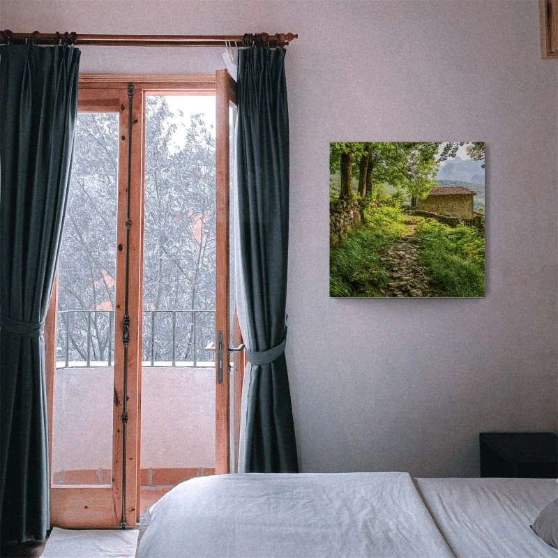 Berge & Gebirge Berghütte, Picu Urriellu, Spanien als Alu-Dibond Bild 80x80cm
