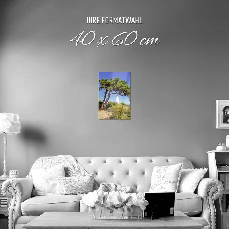 Poster 40x60cm im Hochformat, Leuttchtturm Hiddensee Ostsee Strand & Meer