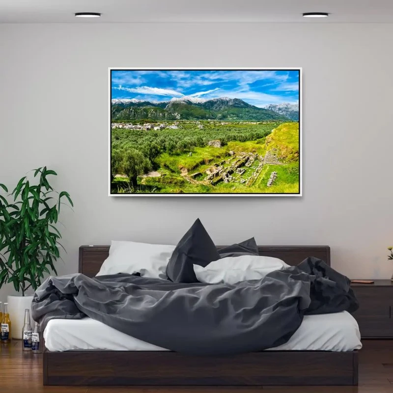 Berge & Gebirge Griechenland Sparta im weißen Bilderrahmen, 160x120cm