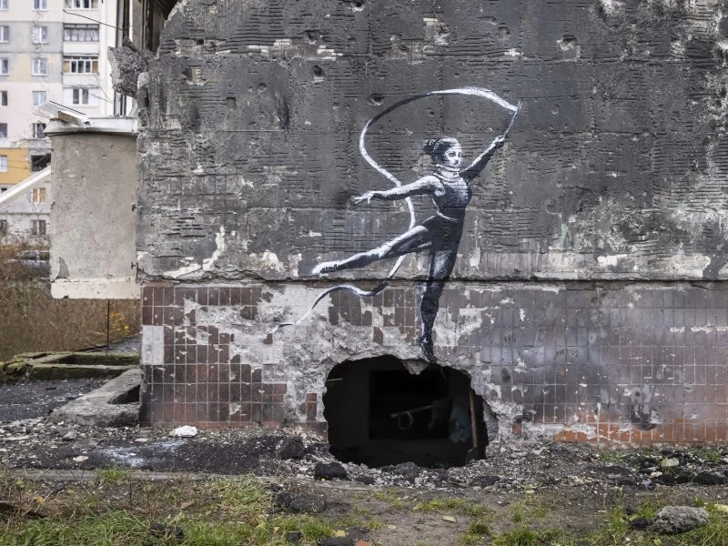 XXL Poster 200x150cm Banksy Ukraine Ballerina 2
