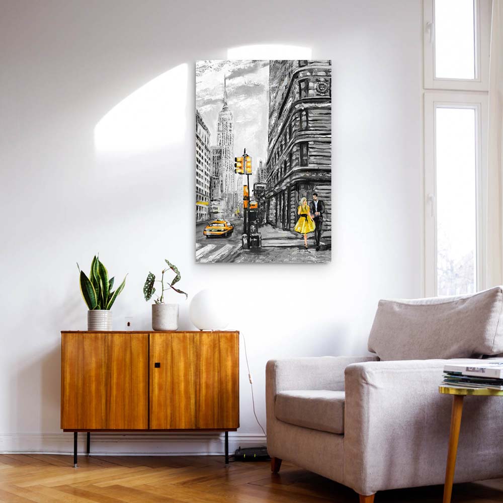 Poster 90x60cm groß, Skyline New York wie gemalt