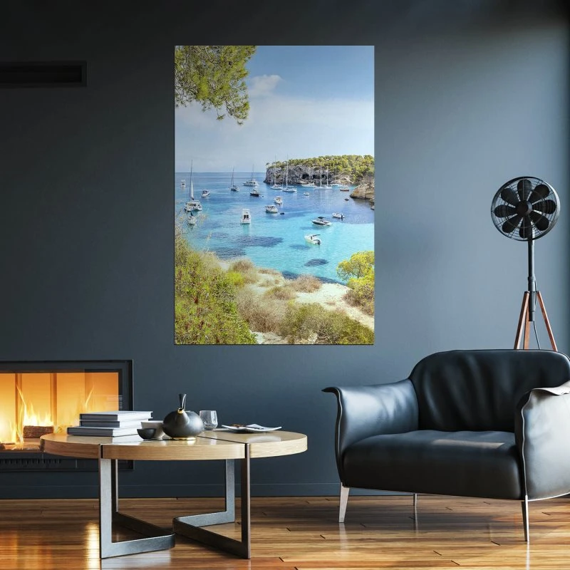 Poster 40x60cm im Hochformat, Die Bucht, Insel Mallorca Strand & Meer