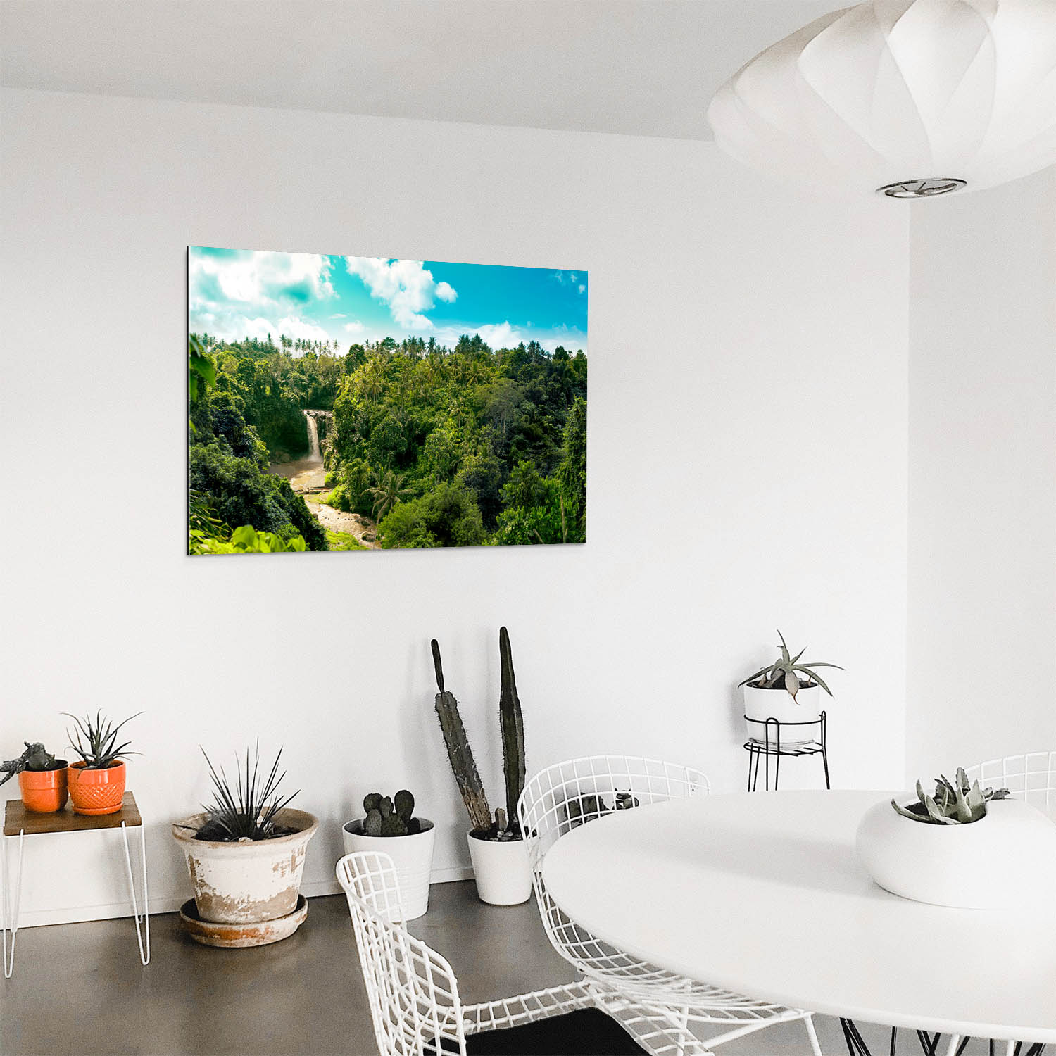 Dschungel Wasserfallpanorama als Acrylglasverbund Bild 180x90cm