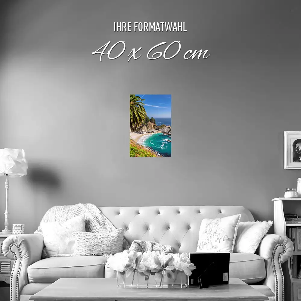 Poster 40x60cm im Hochformat, McWay Falls USA Kalifornien Strand & Meer
