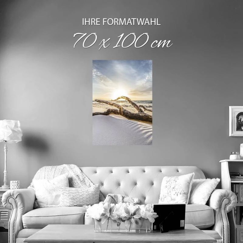 Poster Sonnenuntergang Ostsee Strand & Meer, 70x100cm groß