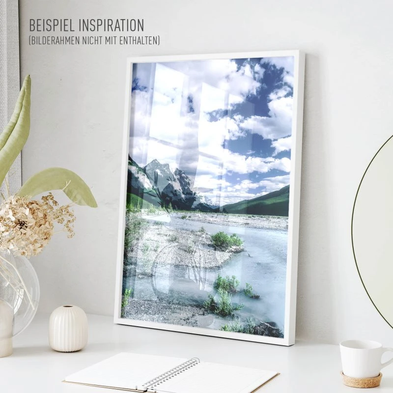 Poster 40x60cm im Hochformat, Gletscherfluss Kanada Flüsse & Seen