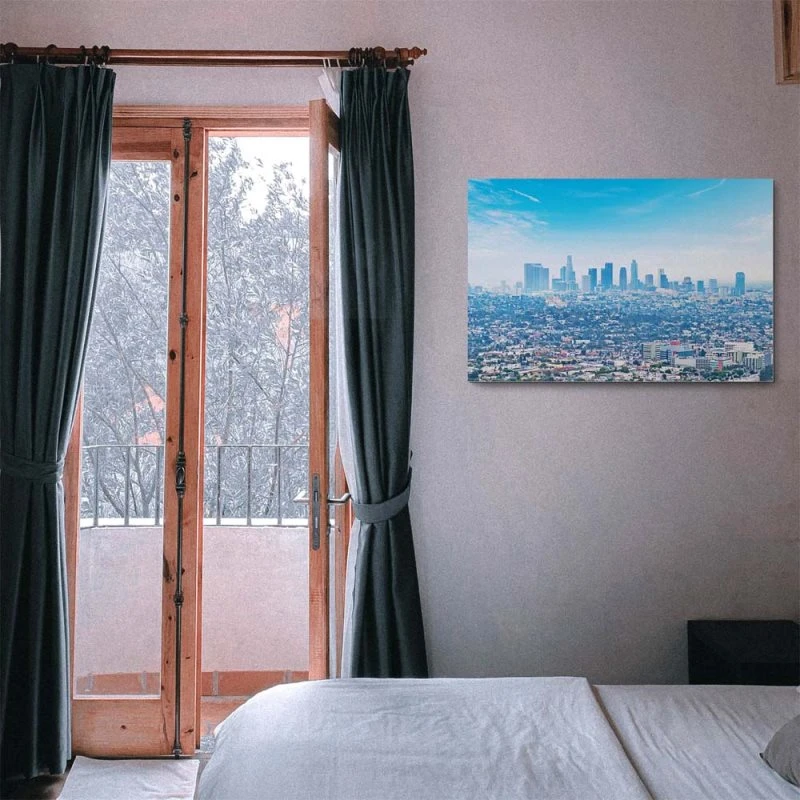 Skyline Los Angeles Panorama als Alu-Dibond Bild 80x80cm