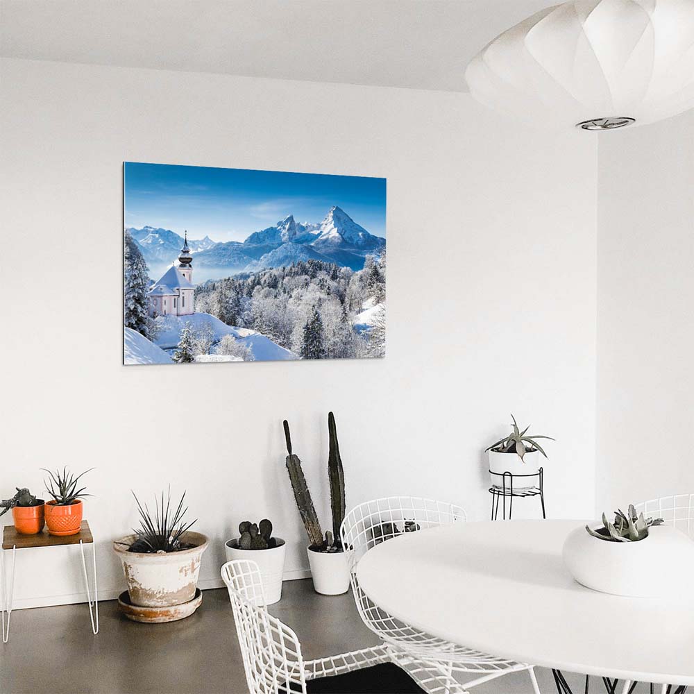 Berge & Gebirge Winter in den Alpen als Acrylglasverbund Bild 180x90cm