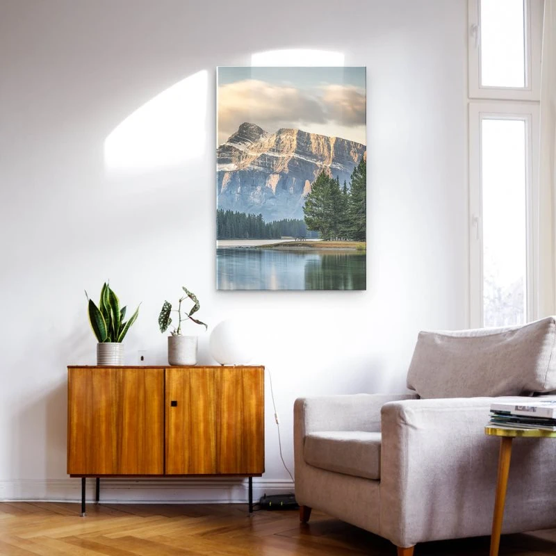 Berge & Gebirge im Hochformat, Kanada Mount Rundle als Acrylglas Bild 60x90cm