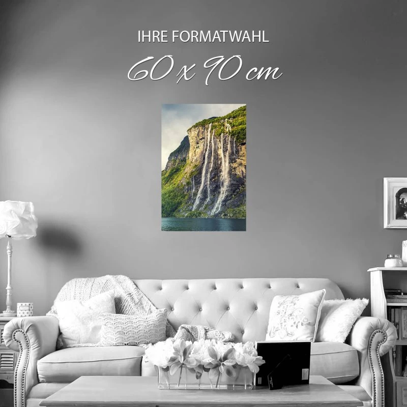 Poster 60x90cm im Hochformat, Seven Sisters Wasserfall